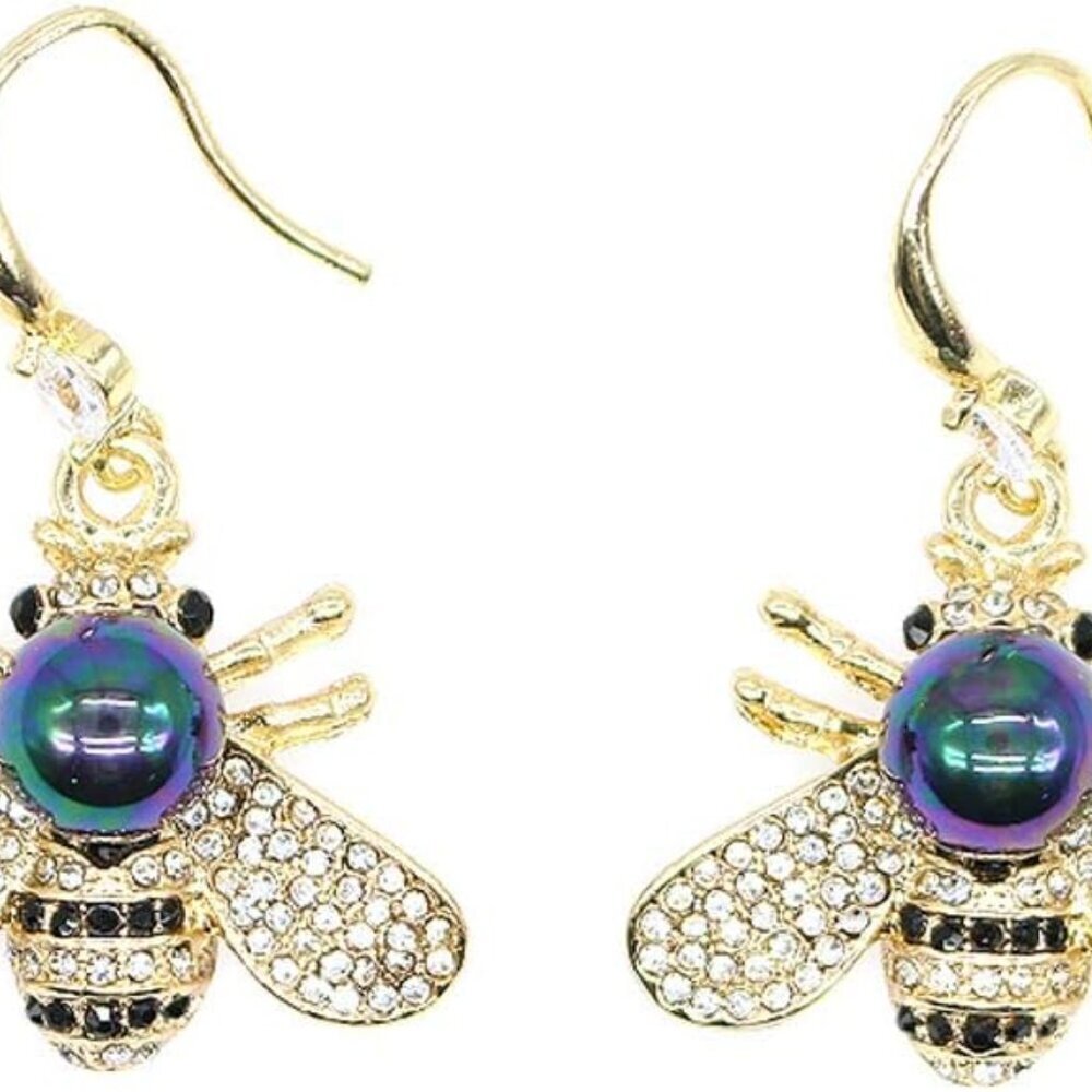 Honey Bee Brooches Crystal Insect Themed Bee Brooch Animal Fashion Shell Pearl B